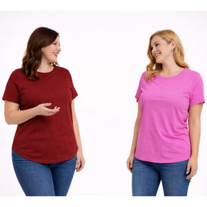 Women's Plus Size Classic Short Sleeve T-Shirts (2-Pack) – Size 2XL – NWOT